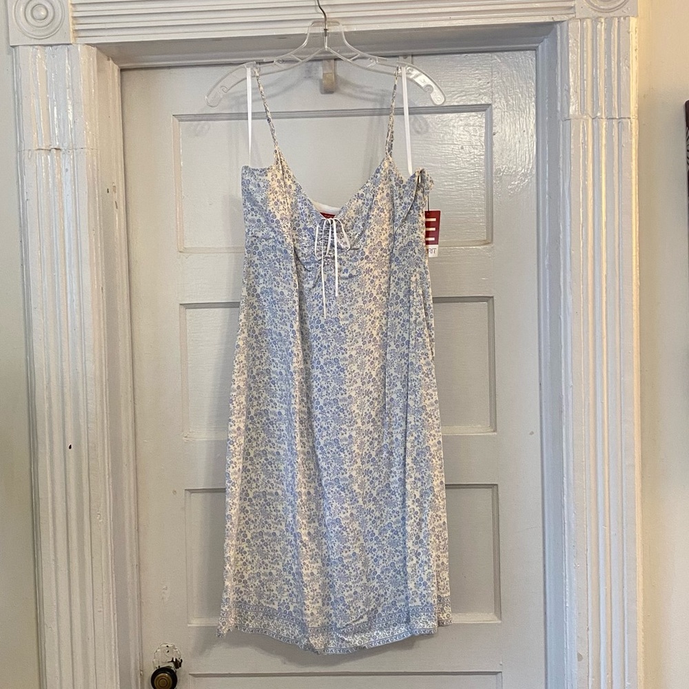 Retro Esprit White & Blue Floral Cami Dress NWT Juniors 11/12 Size 8